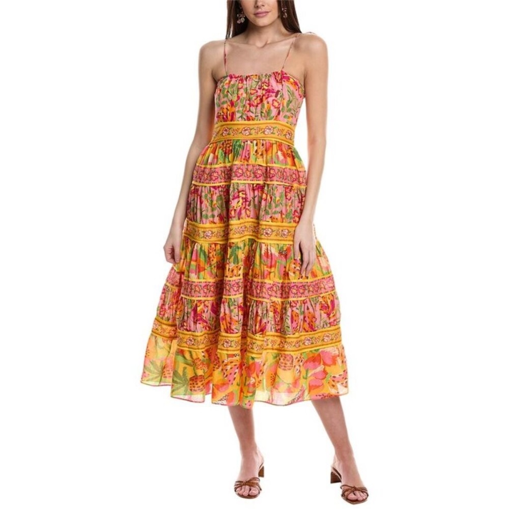 FARM Rio Vibrant Mixed Fruits Paradise Midi Dress Size XL New with Tags